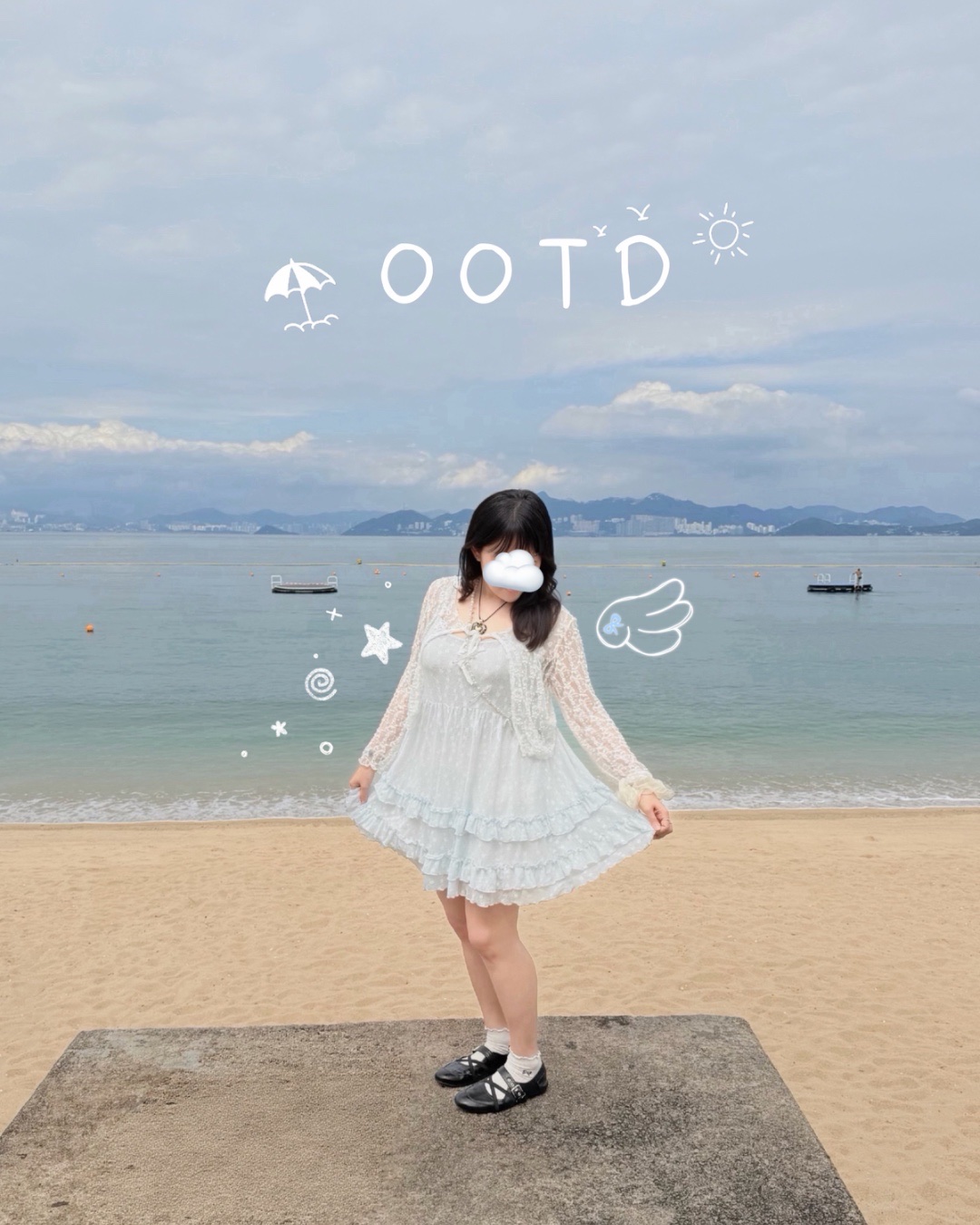 長洲一日遊☁️🐟🌊 感覺好啱著藍白色 好清新~~