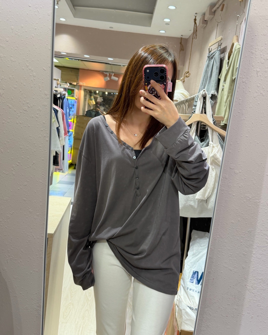 Oversize 長袖🫢配修腿褲